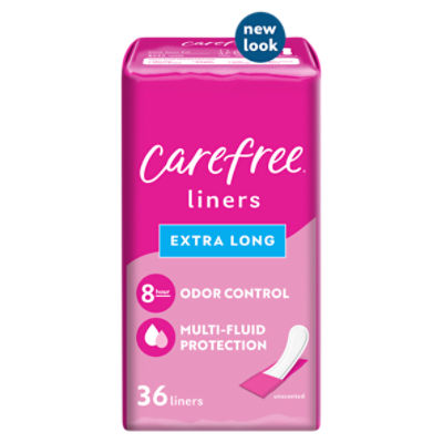 Carefree Panty Liners, Extra Long Liners, Wrapped, Unscented, 36ct