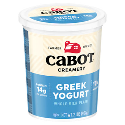 Cabot Whole Milk Plain Greek Yogurt, 2 lbs The Fresh Grocer