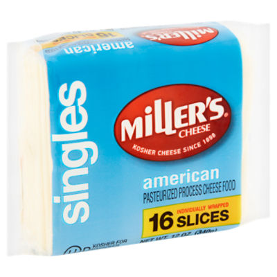 Miller's Singles White American Cheese, 16 count, 12 oz ShopRite