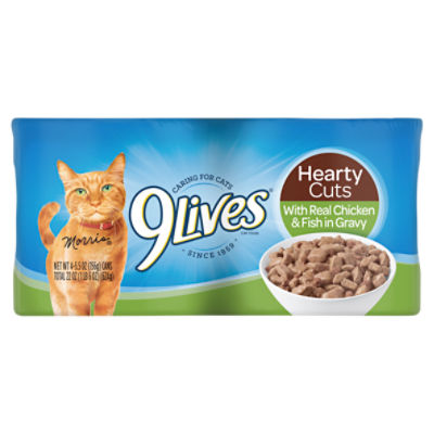 9Lives Savory Classics Hearty Cuts with Real Chicken & Fish in Gravy