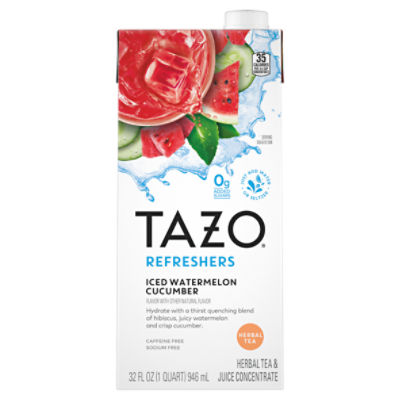 TAZO Refreshers Iced Watermelon Cucumber Herbal Tea & Juice Concentrate