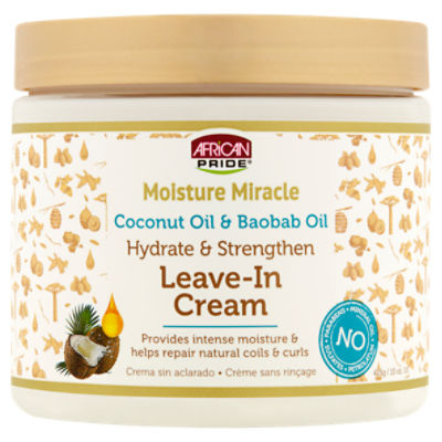 African Pride Moisture Miracle Coconut Oil & Baobab Oil, Leave-In Cream