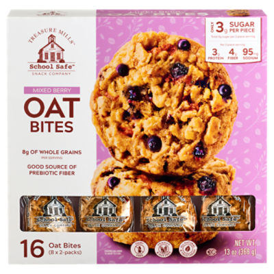 Treasure Mills School Safe Mixed Berry Oat Bites, 16 count, 13 oz