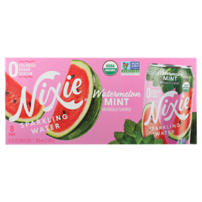 Nixie Watermelon Mint Organically Flavored Sparkling Water, 12 fl oz, 8