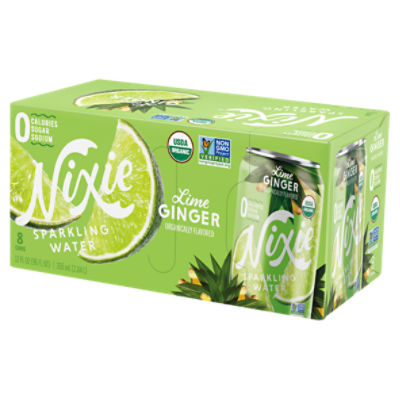 Nixie Lime Ginger Organically Flavored Sparkling Water, 12 fl oz, 8
