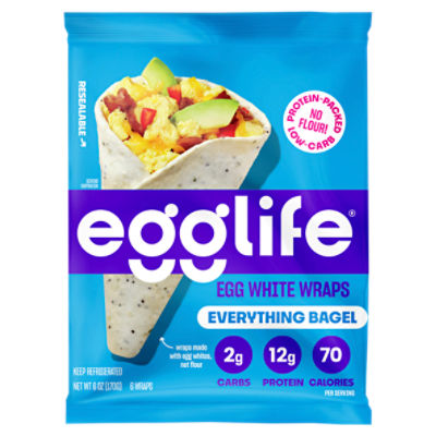 Egglife Everything Bagel Egg White Wraps, 6 count, 6 oz Dearborn