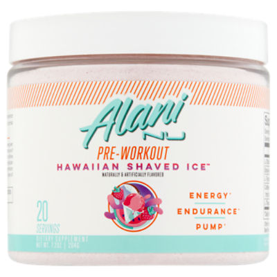 Alani PreWorkout Hawaiian Shaved Ice Dietary Supplement, 7.2 oz