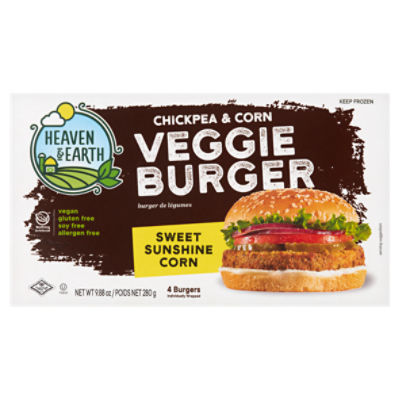Heaven & Earth Sweet Sunshine Chickpea & Corn Veggie Burger, 4 count, 9