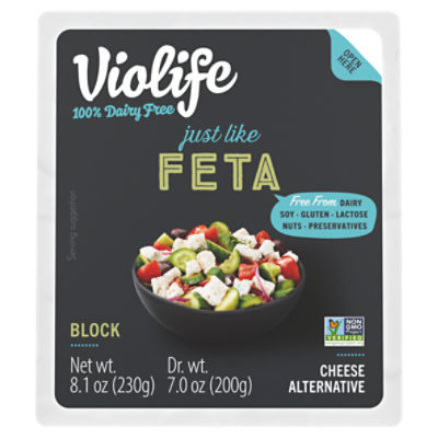Violife 100 Vegan Just Like Feta Block Cheese Alternative, 8.1 oz