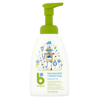 Babyganics Fragrance Free Foaming Dish + Bottle Soap, 16 fl oz ShopRite