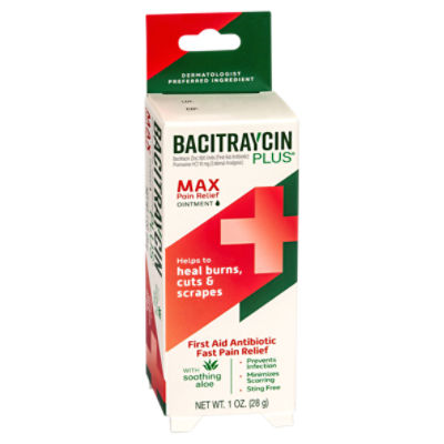 Bacitraycin Plus Maximum Strength with Soothing Aloe First Aid Pain