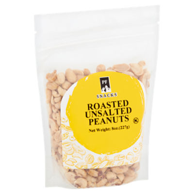 PF Snacks Roasted Unsalted Peanuts, 8 oz
