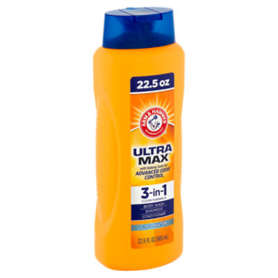 Arm & Hammer Ultra Max Cool Water 3in1 Body Wash, Shampoo and