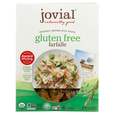 Jovial 100 Organic Brown Rice Gluten Free Farfalle Pasta, 12 oz Gourmet
