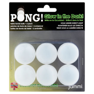 Jammi Pong! Glow in the Dark! Table Tennis Balls, 6 count Price Rite
