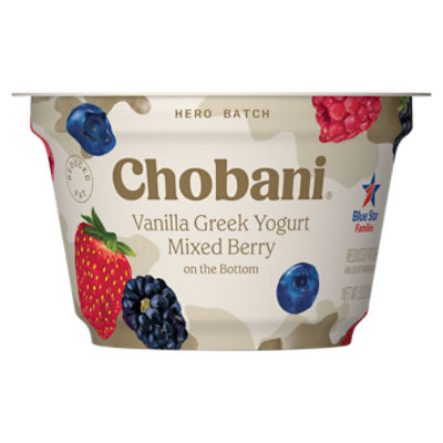 Chobani® LowFat Vanilla Greek Yogurt with Mixed Berry on the Bottom