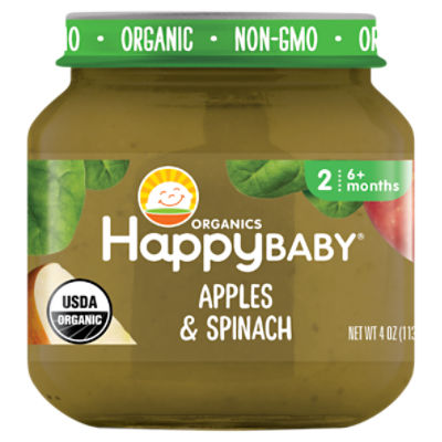 Happy Baby Organics Apples & Spinach Baby Food, Stage 2, 6+ Months, 4 oz ShopRite