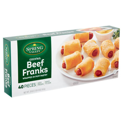 Spring Valley Cocktail Beef Franks Wrapped in Puff Pastry, 40 count, 20 oz
