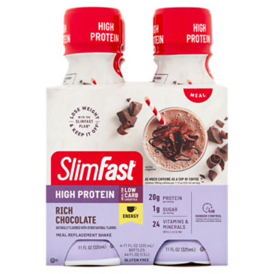 Slimfast Advanced Energy Rich Chocolate Meal Replacement Shake, 11 fl