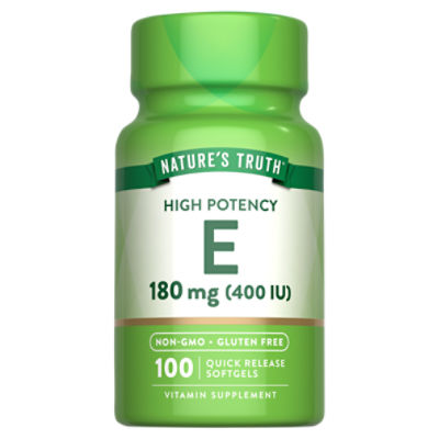 Nature's Truth Vitamins High Potency E Vitamin Supplement, 180 mg, 100