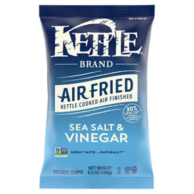 Kettle Brand Potato Chips, Air Fried Sea Salt & Vinegar Kettle Chips, 6
