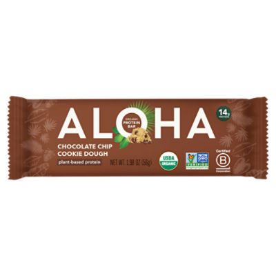 Aloha Chocolate Chip Cookie Dough Organic Protein Bar, 1.98 oz