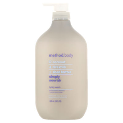 Method Simply Nourish Coconut, Rice Milk, Shea Butter Body Wash, 28 fl