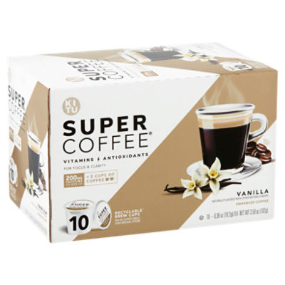 Kitu Super Coffee Vanilla Enhanced Coffee Brew Cups, 0.36 oz, 10 count