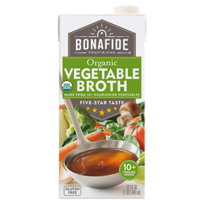 Bonafide Provisions Organic Vegetable Broth, 32 fl oz Fairway