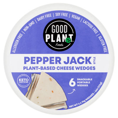 Good Foods Pepper Jack Style PlantBased Cheese Wedges, 6 count