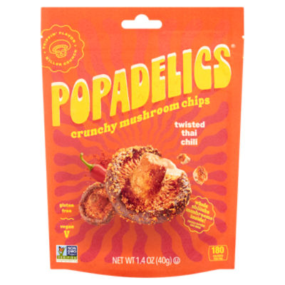 Popadelics Twisted Thai Chili Crunchy Mushroom Chips, 1.4 oz Gourmet