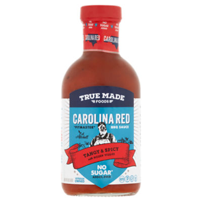 True Made Foods Carolina Red Tangy & Spicy No Sugar BBQ Sauce, 18 oz