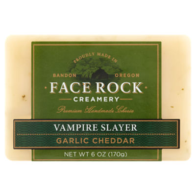 Face Rock Creamery Vampire Slayer Garlic Cheddar Premium Handmade, Cheese