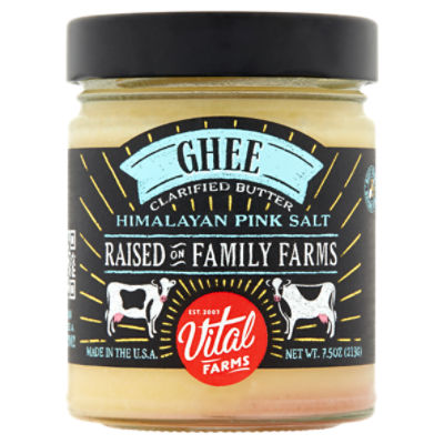 Vital Farms PastureRaised Himalayan Pink Salt Ghee Butter, 7.5 oz