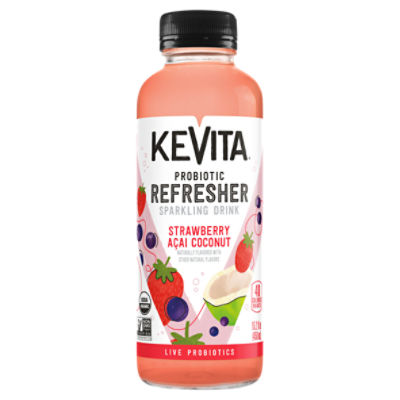 KeVita Strawberry Açai Coconut Probiotic Refresher Sparkling Drink, 15.