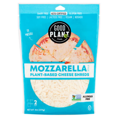 Good Foods Mozzarella Style PlantBased Cheese Shreds, 8 oz