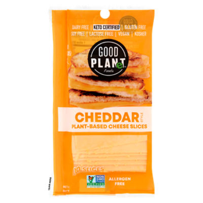 Good Foods Cheddar Style PlantBased Cheese Slices, 10 count, 8