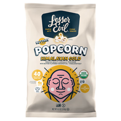Lesser Evil Sweetheart Pop Organic Popcorn, 0.6 oz, 8 count
