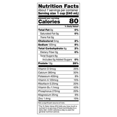 40 fairlife nutrition label