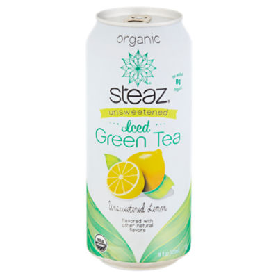 Steaz Unsweetened Lemon Organic, Iced Green Tea