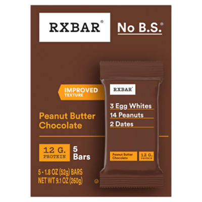 Rxbar Peanut Butter Chocolate Protein Bar, 1.83 oz, 5 count ShopRite