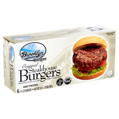 Brooklyn Burger Original Steakhouse Burgers, 1/3 lb, 6 count