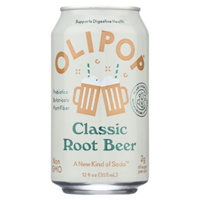 OLIPOP Classic Root Beer Sparkling Soda 12 fl oz