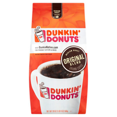 Dunkin' Donuts Original Blend Medium Roast Ground Coffee, 20 oz
