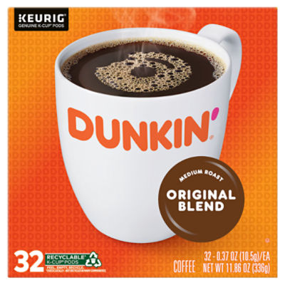 Dunkin' Original Blend Coffee, Medium Roast, Keurig KCup Pods, 32