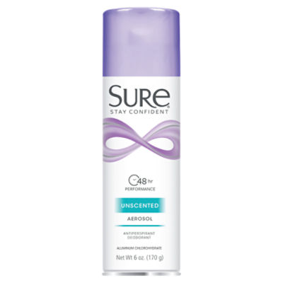 Sure Unscented Aerosol AntiPerspirant Deodorant, 6 oz