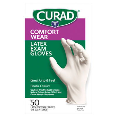 Curad Comfort Wear Latex Exam Gloves, 50 count ShopRite