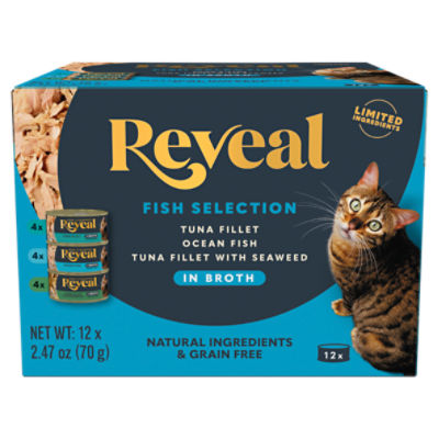 Reveal Natural Wet Cat Food Fish Selection in Broth 12 x 2.47oz Cans ShopRite