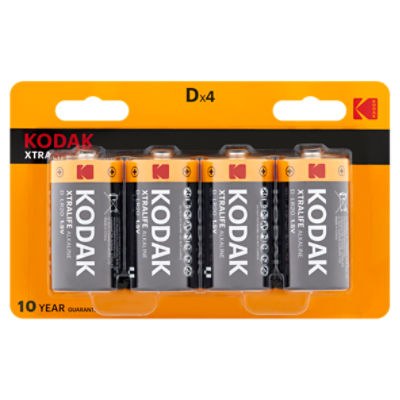 Kodak Xtralife Alkaline 1.5V D Batteries, 4 count ShopRite