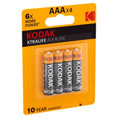 Kodak Xtralife Alkaline 1.5V AAA Batteries, 4 count The Fresh Grocer
